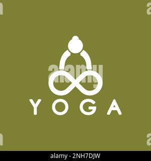 modèle de dessin vectoriel d'icône de logo yoga simple Illustration de Vecteur