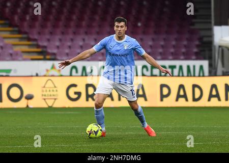 SALERNO, ITALIE - FÉVRIER 19: Nicolo’ Casale de SS Lazio en action pendant la série Un match entre les États-Unis Salerntana et SS Lazio au Stadio Arechi, Sal Banque D'Images