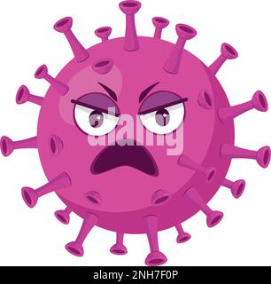 Illustration vectorielle d'un virus coronavirus dans un style de dessin animé isolé sur fond blanc Illustration de Vecteur