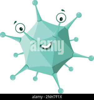 Illustration vectorielle d'un adénovirus de style caricature isolée sur fond blanc Illustration de Vecteur