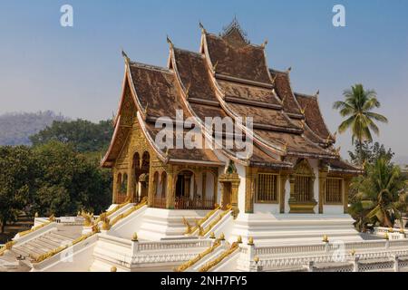 Le temple Haw Pha Bang ou le Palais Royal de Luang Prabang, musée national, Luang Prabang, Laos Banque D'Images