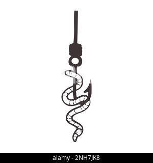 Illustration de ver sur un vecteur de crochet Illustration de Vecteur