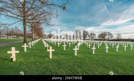 Cimetière américain à Magraten, Limbourg, pays-Bas. 9 janvier 2023. Banque D'Images