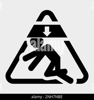 Force d'écrasement du corps provenant du haut symbole signe, illustration vectorielle, isoler sur l'étiquette de fond blanche .EPS10 Illustration de Vecteur