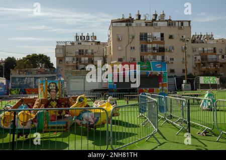 Les filles seulement jour à Biluna Luna Park un ultra religieux et kasher parc de divertissement a été érigé à Bnei Brak, Israël pour une période de deux semaines le parc Banque D'Images