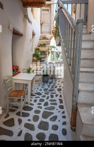 Les ruelles de Chora, Naxos Banque D'Images