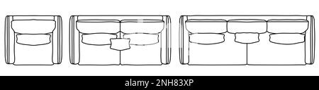 Concept ou ensemble conceptuel ou collection de fauteuils de différentes perspectives isolés sur blanc. 3d illustration comme métahor pour l'architecture et Banque D'Images