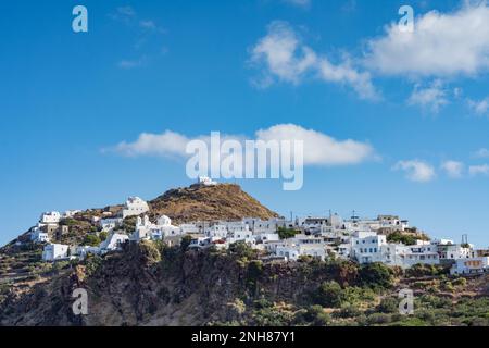 Horizon du village de Plaka, Milos Banque D'Images