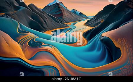 Texture de peinture à l'encre luxueuse. Texture marbre de pierre dorée, art contemporain Arrière-plan en céramique. Éclaboussures d'aquarelle Illustration de Vecteur