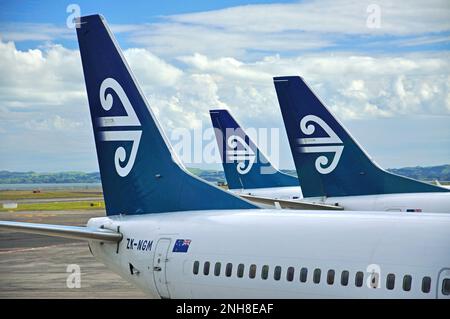 Avion Air NZ sur asphalte, Terminal Domestique, l'aéroport d'Auckland, Mangare, Auckland, Auckland, North Island, New Zealand Banque D'Images