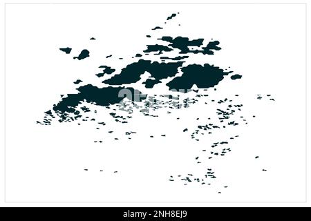 Illustration de la carte de l'île Foglo Aland sur le bckgorund blanc , municipalité de l'île Foglo Aland Banque D'Images