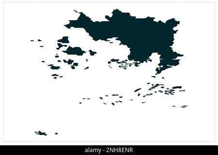 Illustration de la carte de l'île Lemland Aland sur le bckgorund blanc , carte de la municipalité de Lemland Banque D'Images