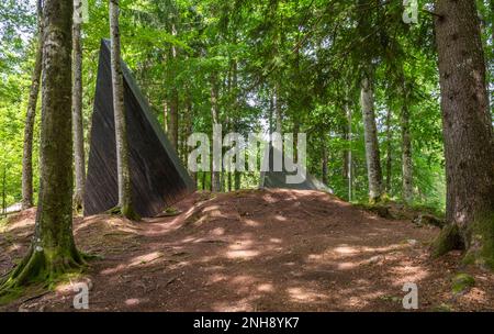 Arte Sella est une exposition d'art contemporain qui se déroule dans les bois de la vallée de la Sella, Borgo Valsugana - Trentin-Haut-Adige- Italie Banque D'Images