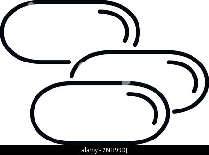 Vecteur de contour d'icône de capsule de vitamine D. Nutrition alimentaire. Santé régime Illustration de Vecteur