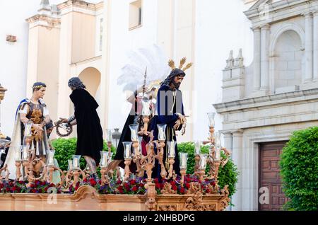 Semaine Sainte de Badajoz, Estrémadure et Fraternité et Fraternité de la Sainte Croix, du Saint Christ d'Amour et de notre Dame de consolation Banque D'Images