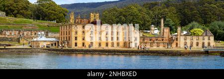 Port Arthur, Tasmanie, Australie - 18 janvier 2023 : Panorama du site du patrimoine mondial de l'UNESCO site historique de Port Arthur en Tasmanie, Australie. Banque D'Images