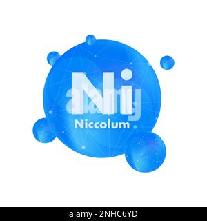 Minéral ni Niccolum bleu brillant capsule icône. Illustration du stock vectoriel. Illustration de Vecteur