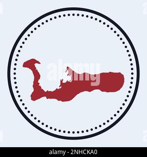 Timbre rond Grand Cayman. Logo rond avec plan de l'île et titre. Badge minimaliste élégant Grand Cayman avec carte. Illustration vectorielle. Illustration de Vecteur