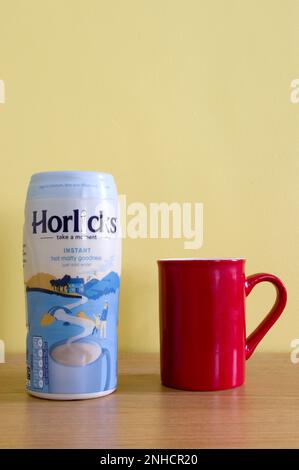 Horlicks boisson chaude ou boisson avec mug, Royaume-Uni Banque D'Images