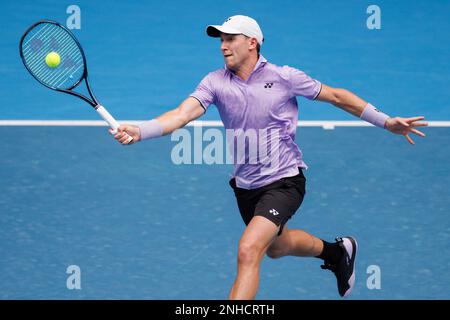 January 19, 2023: 2nd seed Casper RUUD of Norway in action against Jenson BROOKSBY of the USA in the Men's Singles match match on day 4 of the 2023 Australian Open on Rod Laver Arena, in Melbourne, Australia. Sydney Low/Cal Sport Media. (Credit Image: © Sydney Low/CSM via ZUMA Press Wire) (Cal Sport Media via AP Images)