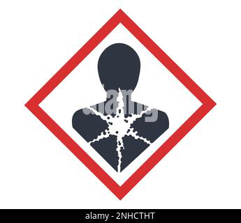 Pictogramme de danger pour la santé. Concept d'emballage et de réglementation. Illustration de Vecteur