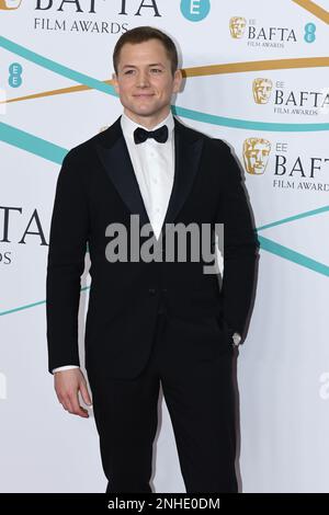 EE British Academy film Awards 2023 - arrivées - Londres Taron Egerton, participant aux British Academy film Awards 76th qui se tiennent au R du Southbank Center Banque D'Images