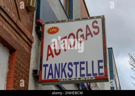 Station de remplissage d'Autogas, Residenzstrasse, Reinickendorf, Berlin, Allemagne Banque D'Images