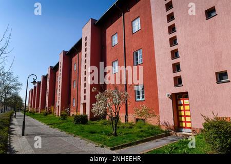 Bâtiments résidentiels, Fritz-Reuter-Allee, Hufeisensiedlung, Britz, Neukoelln, Berlin, Allemagne Banque D'Images