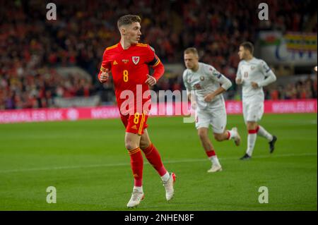 Cardiff, pays de Galles 13 novembre 2021. Coupe du monde de la FIFA 2022 les qualifications du Groupe de l'UEFA E correspondent au pays de Galles et au Bélarus. Crédit : will Cheshire Banque D'Images