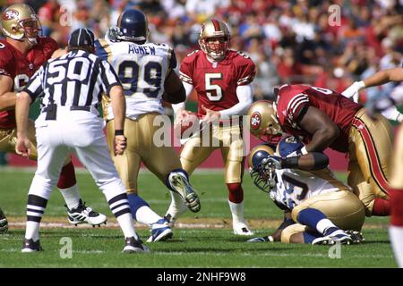 San Francisco, California, USA. 6th Oct, 2002. San Francisco 49ers  quarterback Jeff Garcia (5) on Sunday, October 6, 2002, in San Francisco,  California. The 49ers defeated the Rams 37-13. Credit: Al Golub/ZUMA