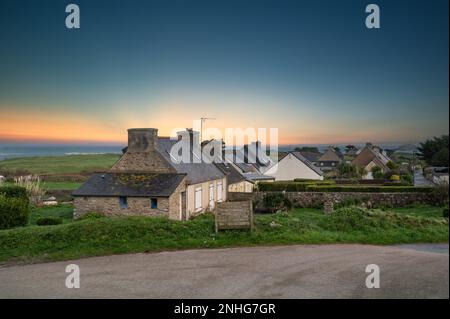 Célèbre île de Batz, petite île du Finistère à côté de la ville de Roskoff en Bretagne, France Banque D'Images