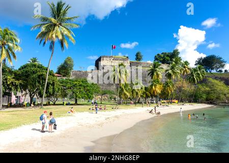 Fort Saint-Louis et Plage de la française, fort-de-France, Martinique, Petites Antilles, Caraïbes Banque D'Images