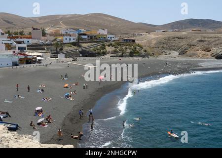Vue panoramique sur la plage d'Ajuy à Fuerteventura Banque D'Images
