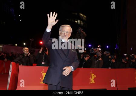 Le directeur Steven Spielberg assiste au prix honorifique de l'ours doré et rend hommage au tapis rouge Steven Spielberg lors de la Berlinale International Fi 73rd Banque D'Images