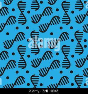 vecteur d'arrière-plan de motif sans couture de chaîne d'adn microscopique Illustration de Vecteur