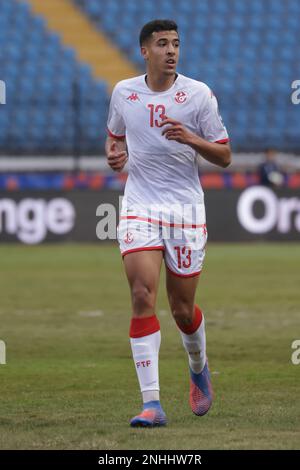 Égypte, Alexandrie - 21 février 2023 - Mohamed Wael Derbali de Tunisie U20 lors de la coupe d'Afrique des Nations TotalEnergies des moins de 20 ans Egypte 2023 Groupe A Banque D'Images