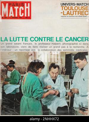 Paris Match 9 janvier 1965 Paris Match première page Paris Match première page couverture du magazine Paris Match page couverture du magazine français Banque D'Images