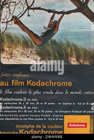 Film Kodakchrome Kodakchrome Kodak publicité dans un magazine vintage, publicité dans un magazine Kodak Banque D'Images