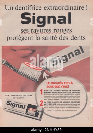 Signal dentifrice magazine français publicité signal dentifrice magazine commercial 1960s Banque D'Images