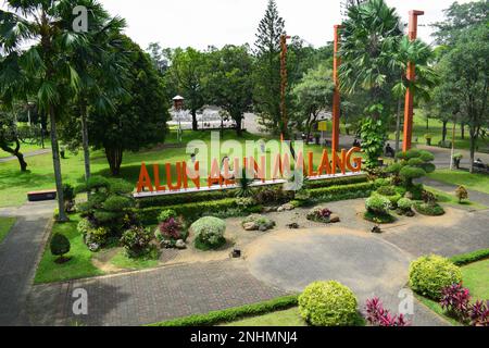 Tourisme emblématique de Malang. Place de la ville de Malang le matin Banque D'Images
