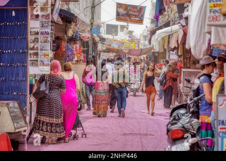 Pushkar belles personnes dans la rue, Rajasthan Inde Banque D'Images