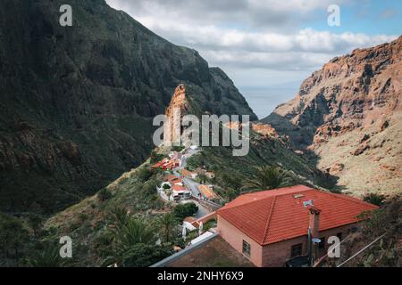 Village de Masca, attraction touristique la plus visitée de Barcelone, Espagne. Banque D'Images