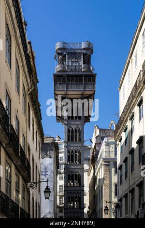 Ascenseur Santa Justa à Lisbonne/Portugal Banque D'Images