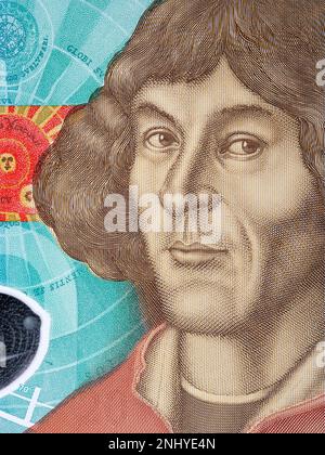 Nicolaus Copernicus un portrait de l'argent - zloty polonais Banque D'Images