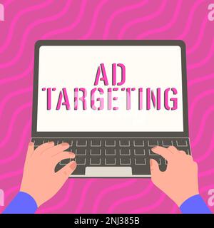 Légende conceptuelle le ciblage publicitaire, vitrine d'affaires ciblent les publics les plus réceptifs avec certains traits Banque D'Images