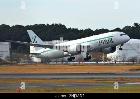 Préfecture de Chiba, Japon - 19 décembre 2020 : Boeing B787-8 Dreamliner (JA822J) avion passager. Banque D'Images