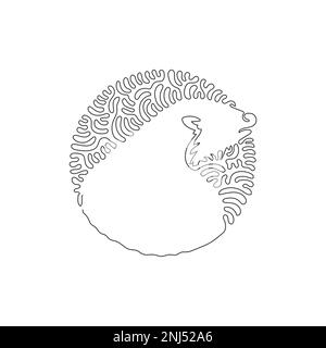 Un seul bouclé un dessin de ligne de joli petit art abstrait Illustration vectorielle de dessin de ligne continue de loutres ayant des corps longs et minces Illustration de Vecteur