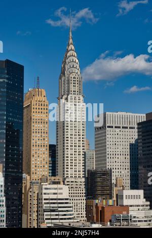 Vue sur Manhattan depuis le toit d'un appartement de Murray Hill, New York City, USA 2023 Banque D'Images