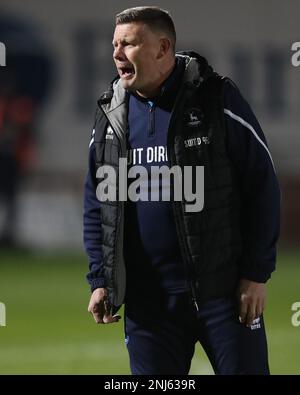 Colin West, directeur adjoint de Hartlepool United, lors du match Sky Bet League 2 entre Hartlepool United et le comté de Newport, à Victoria Park, Hartlepool, le mardi 21st février 2023. (Photo : Mark Fletcher | ACTUALITÉS MI) Credit: MI News & Sport /Alamy Live News Banque D'Images