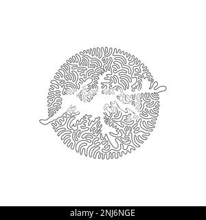 Simple curly une ligne dessin de beaux feuilles seadragon art abstrait Dessin au trait continu illustration vectorielle de mignon, transparent Illustration de Vecteur